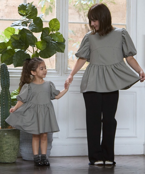 petit main（プティマイン）の「【リンク】袖パフワンピース（ワンピース・キッズ・ブラック/アイボリー/ピンク・80ｃｍ/90cm/120cm/130cm/110cm/100cm）」の6枚目の写真