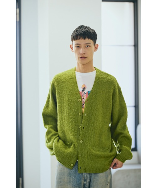 TOWNCRAFT（タウンクラフト）の「TOWN CRAFT タウンクラフト / SOLID SHAGGY V CARDIGAN アクリルカーディガン（カーディガン/ボレロ・メンズ・ヘザーグレー/ブラック/グリーン/ピンク/チャコール/ネイビー/ブラウン/ダークグリーン・SMALL/MEDIUM/LARGE）」の21枚目の写真