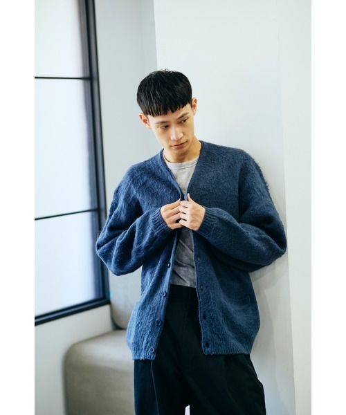 TOWNCRAFT（タウンクラフト）の「TOWN CRAFT タウンクラフト / SOLID SHAGGY V CARDIGAN アクリルカーディガン（カーディガン/ボレロ・メンズ・ヘザーグレー/ブラック/グリーン/ピンク/チャコール/ネイビー/ブラウン/ダークグリーン・SMALL/MEDIUM/LARGE）」の16枚目の写真