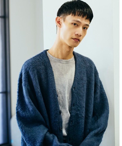 TOWNCRAFT（タウンクラフト）の「TOWN CRAFT タウンクラフト / SOLID SHAGGY V CARDIGAN アクリルカーディガン（カーディガン/ボレロ・メンズ・ヘザーグレー/ブラック/グリーン/ピンク/チャコール/ネイビー/ブラウン/ダークグリーン・SMALL/MEDIUM/LARGE）」の22枚目の写真