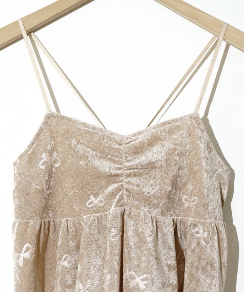 flower（フラワー）の「シックリボンビスチェ（キャミソール・レディース・ブラウン/ベージュ・FREE）」の5枚目の写真