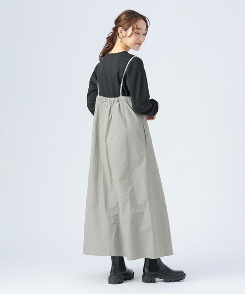 BEAMS HEART（ビームスハート）の「【セットアイテム】ジップ キャミソール ワンピース × スウェット プルオーバー（ワンピース・レディース・ブラウン系その他2/ブラック・FREE）」の4枚目の写真