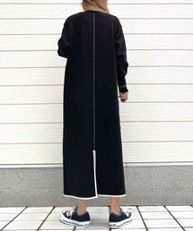 Q | やわもち配色ラインワンピース(ワンピース)