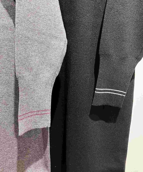 Q（キュー）の「やわもち配色ラインワンピース（ワンピース・レディース・ブラック/チャコールグレー・MEDIUM）」の21枚目の写真