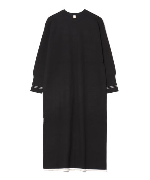 Q（キュー）の「やわもち配色ラインワンピース（ワンピース・レディース・ブラック/チャコールグレー・MEDIUM）」の22枚目の写真