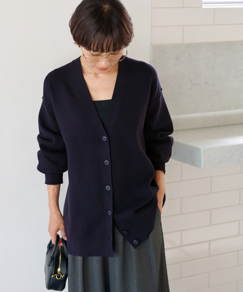 journalstandard relumeネイビーカーディガン ジャガードルーズニットカーディガン（カーディガン/ボレロ）｜JOURNAL