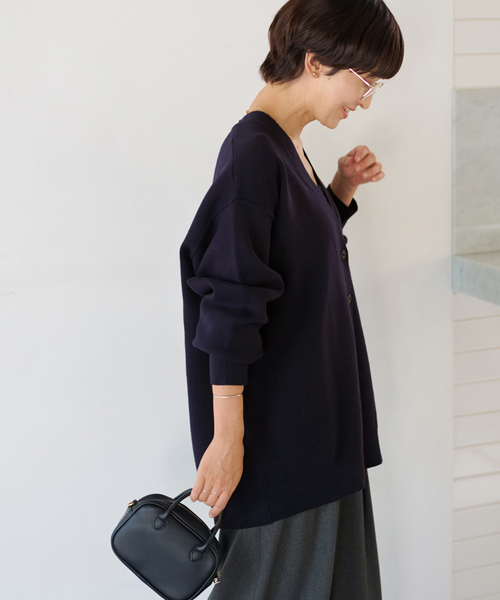 新品・未使用 ベイクルーズ ジャガードルーズニットカーディガン ネイビー ジャガードルーズニットカーディガン（カーディガン）｜JOURNAL