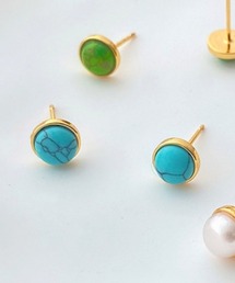 YU-KA:ストーンライクスタッドピアス stone like stud pierce