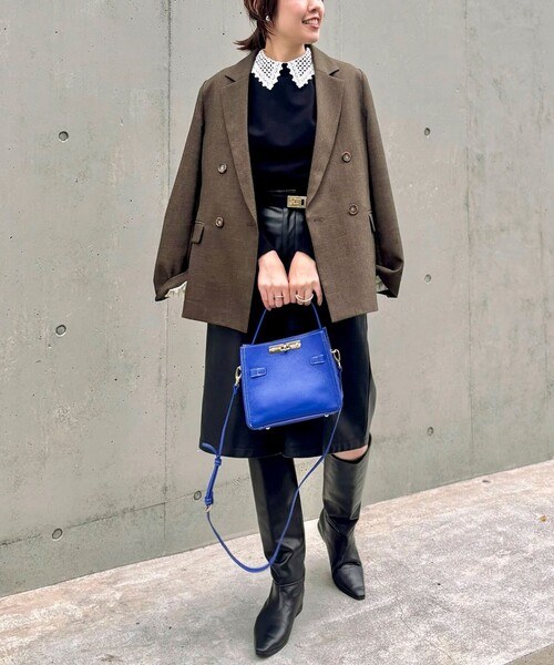 NOLLEY’S Sophi（ノーリーズソフィ）の「《セットアップ対応》ウォッシャブルフェイクレザーハーフパンツ（その他パンツ・レディース・ブラック・38/36）」の10枚目の写真