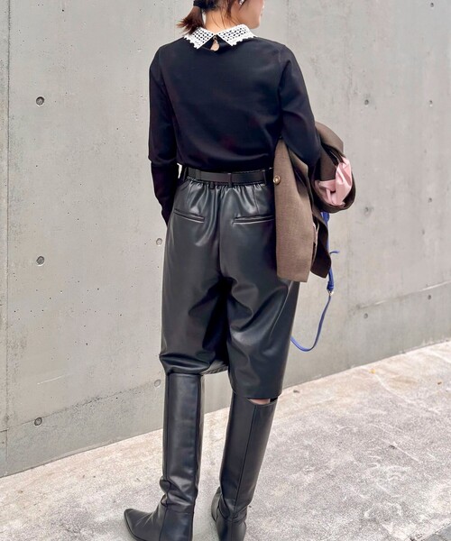 NOLLEY’S Sophi（ノーリーズソフィ）の「《セットアップ対応》ウォッシャブルフェイクレザーハーフパンツ（その他パンツ・レディース・ブラック・38/36）」の12枚目の写真