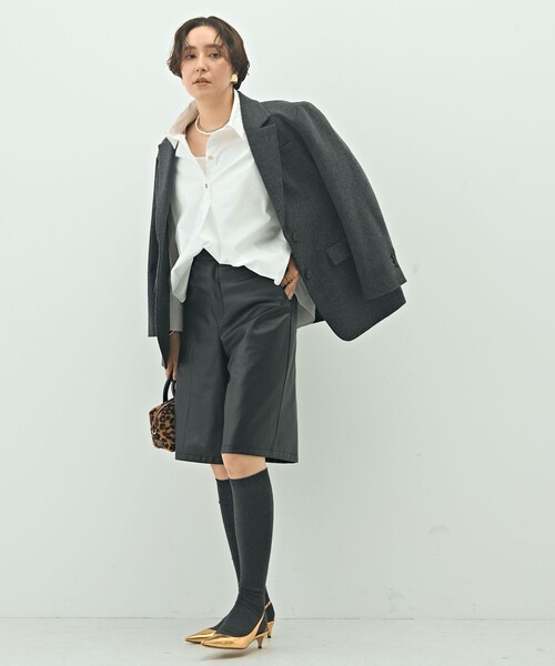 NOLLEY’S Sophi（ノーリーズソフィ）の「《セットアップ対応》ウォッシャブルフェイクレザーハーフパンツ（その他パンツ・レディース・ブラック・38/36）」の13枚目の写真