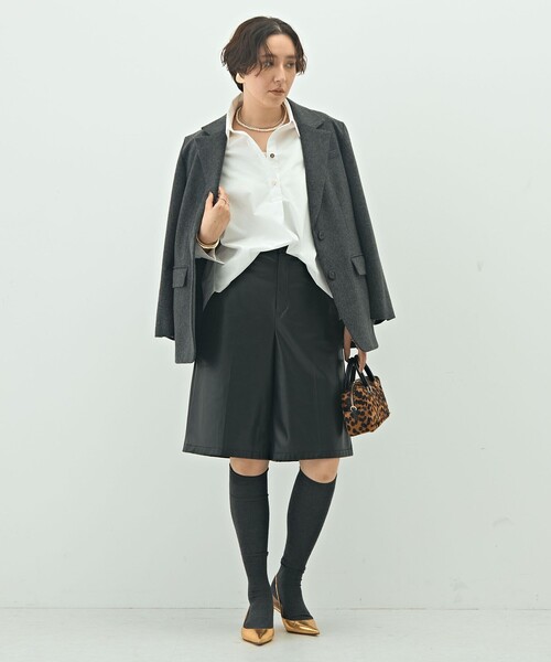 NOLLEY’S Sophi（ノーリーズソフィ）の「《セットアップ対応》ウォッシャブルフェイクレザーハーフパンツ（その他パンツ・レディース・ブラック・38/36）」の15枚目の写真