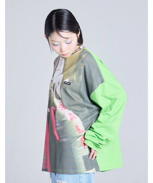 Little sunny bite(リトルサニーバイト)の「【8】【it】【Little Sunny Bite】photo long tee(Tシャツ/カットソー・レディース・グリーン/ピンク/ブラック・MEDIUM/SMALL)」の15枚目の写真