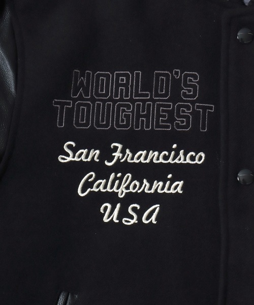 BEN DAVIS（ベンデイビス）の「BEN DAVIS/ベンデイビス BD STADIUM JACKET/オーバーサイズ フェイクメルトン フェイクレザースリーブ バック刺繍 スタジアムジャケット/スタジャン/中綿ジャケット/レディース メンズ（スタジャン・メンズ・ブラック/ブラック系その他・M/L/XL）」の13枚目の写真