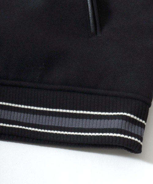 BEN DAVIS（ベンデイビス）の「BEN DAVIS/ベンデイビス BD STADIUM JACKET/オーバーサイズ フェイクメルトン フェイクレザースリーブ バック刺繍 スタジアムジャケット/スタジャン/中綿ジャケット/レディース メンズ（スタジャン・メンズ・ブラック/ブラック系その他・M/L/XL）」の19枚目の写真