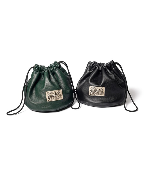Subciety（サブサエティ）の「Leather effects bag（ハンドバッグ・メンズ・ブラック/グリーン・FREE）」の3枚目の写真