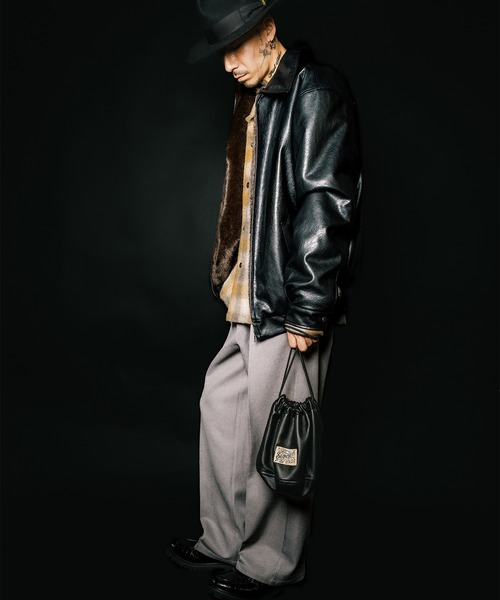 Subciety（サブサエティ）の「Leather effects bag（ハンドバッグ・メンズ・ブラック/グリーン・FREE）」の12枚目の写真