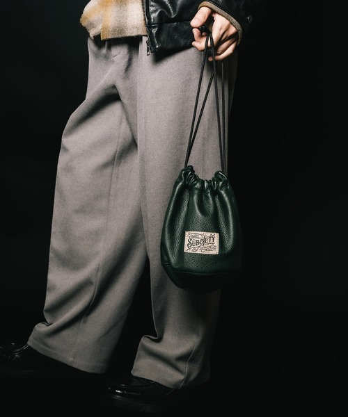 Subciety（サブサエティ）の「Leather effects bag（ハンドバッグ・メンズ・ブラック/グリーン・FREE）」の11枚目の写真