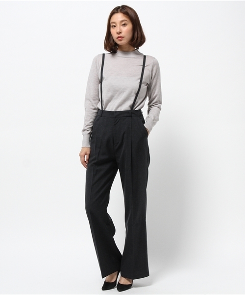Sheta（シータ）の「サスペンダー付きワイドパンツ（その他パンツ・レディース・グレー/ネイビー・0/1）」の2枚目の写真