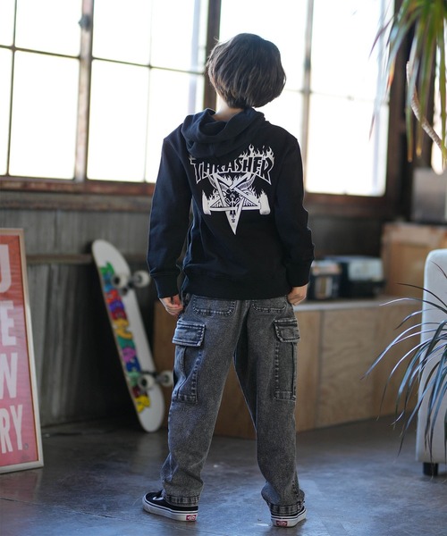 THRASHER(スラッシャー)の「THRASHER/スラッシャー Frame Sk8 Goat Paka キッズ パーカー 25A403-43(パーカー・キッズ・ヘザーグレー/ブラック・150cm/140cm/130cm/160cm)」の21枚目の写真