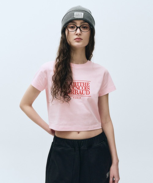 MARITHE + FRANCOIS GIRBAUD(マリテフランソワジルボー)の「W CLASSIC LOGO CROP TEE(Tシャツ/カットソー・レディース・Cream/Black/ヘザーグレー/White/Navy/ピンク系・MEDIUM/SMALL)」の6枚目の写真