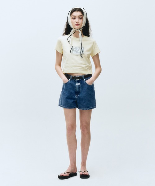 MARITHE + FRANCOIS GIRBAUD(マリテフランソワジルボー)の「W CLASSIC LOGO CROP TEE(Tシャツ/カットソー・レディース・Cream/Black/ヘザーグレー/White/Navy/ピンク系・MEDIUM/SMALL)」の9枚目の写真