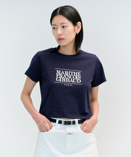 MARITHE + FRANCOIS GIRBAUD(マリテフランソワジルボー)の「W CLASSIC LOGO CROP TEE(Tシャツ/カットソー・レディース・Cream/Black/ヘザーグレー/White/Navy/ピンク系・MEDIUM/SMALL)」の16枚目の写真