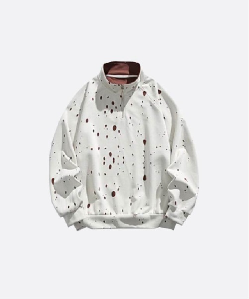 U:UME(ユーム)の「Half Zip Broken Design Sweat(スウェット・メンズ・グレー/ホワイト/ネイビー・MEDIUM/LARGE/X-LARGE/XX-LARGE)」の2枚目の写真
