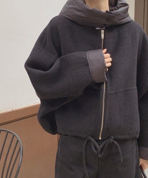 新品★ ビームス　前立トリコ フード付 メルトン ブルゾン M 紺 ネイビー　裏地付 マウンテンパーカ メンズ BEAMS HEART BEAMS HEART（ビームス ハート）中綿 トリコ フーディー（ブルゾン