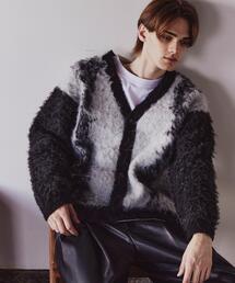 tk.TAKEO KIKUCHI | ボールドストライプシャギーニットVカーディガン(カーディガン/ボレロ)