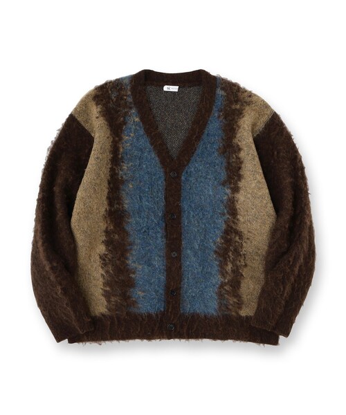 tk.TAKEO KIKUCHI（ティーケータケオキクチ）の「ボールドストライプシャギーニットVカーディガン（カーディガン/ボレロ・メンズ・ライトグレー/ブラウン系その他/ブラック・01/02/03）」の4枚目の写真