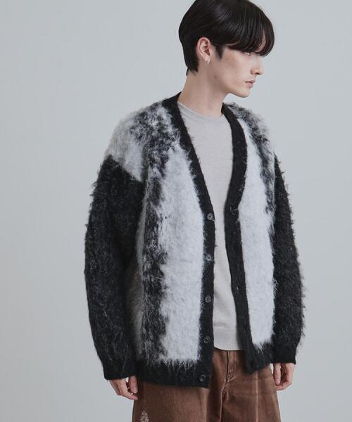 tk.TAKEO KIKUCHI（ティーケータケオキクチ）の「ボールドストライプシャギーニットVカーディガン（カーディガン/ボレロ・メンズ・ライトグレー/ブラウン系その他/ブラック・01/02/03）」の14枚目の写真