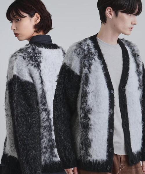 tk.TAKEO KIKUCHI（ティーケータケオキクチ）の「ボールドストライプシャギーニットVカーディガン（カーディガン/ボレロ・メンズ・ライトグレー/ブラウン系その他/ブラック・01/02/03）」の20枚目の写真