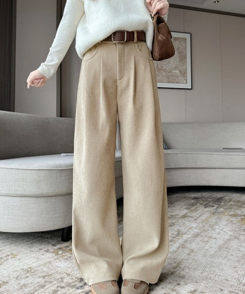セール】タック入り コーデュロイ ワイドパンツ（その他パンツ