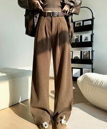 タック入り コーデュロイ ワイドパンツ