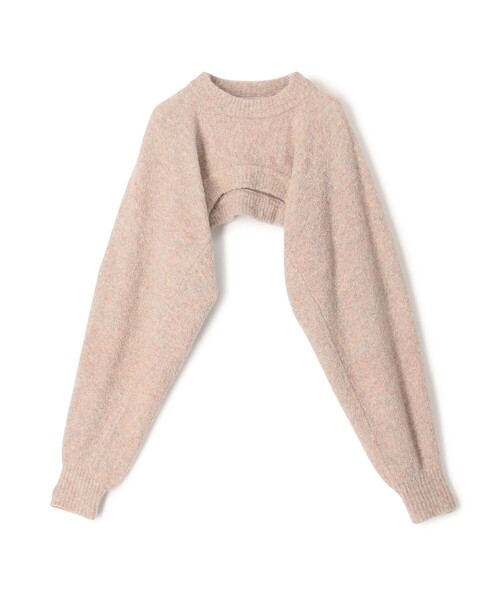 EDITION（エディション）の「ウールブークレー クロップドニット（ニット/セーター・レディース・キャメル/ピンク・FREE）」の2枚目の写真
