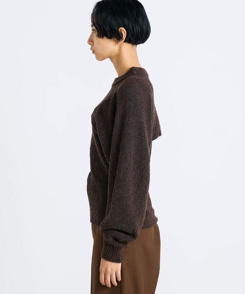 EDITION（エディション）の「ウールブークレー クロップドニット（ニット/セーター・レディース・キャメル/ピンク・FREE）」の5枚目の写真