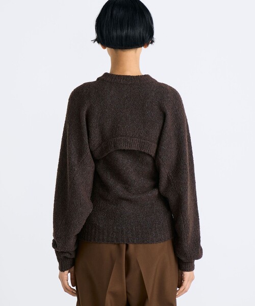 EDITION（エディション）の「ウールブークレー クロップドニット（ニット/セーター・レディース・キャメル/ピンク・FREE）」の6枚目の写真