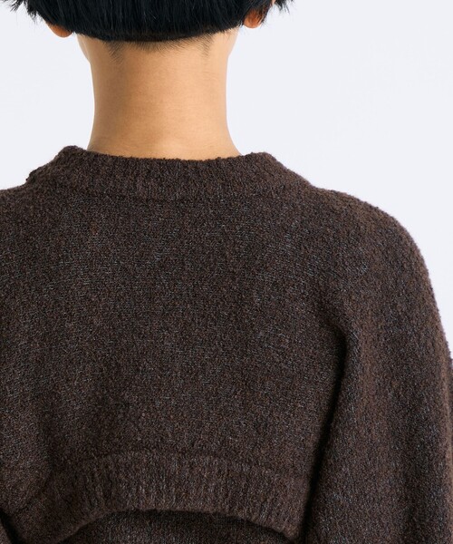 EDITION（エディション）の「ウールブークレー クロップドニット（ニット/セーター・レディース・キャメル/ピンク・FREE）」の8枚目の写真