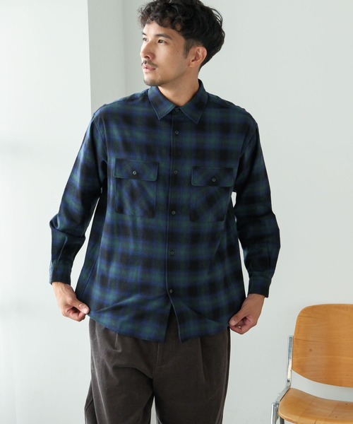 FOUND GOOD（ファウンドグッド）の「アソート柄ネルシャツ（シャツ/ブラウス・メンズ・ベージュ/ブラック/ホワイト系1/ネイビー・L/M/S/XL）」の4枚目の写真