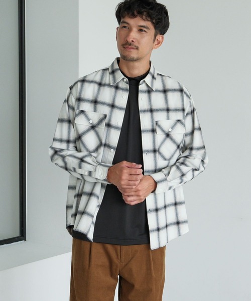 FOUND GOOD（ファウンドグッド）の「アソート柄ネルシャツ（シャツ/ブラウス・メンズ・ベージュ/ブラック/ホワイト系1/ネイビー・L/M/S/XL）」の7枚目の写真