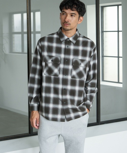 FOUND GOOD（ファウンドグッド）の「アソート柄ネルシャツ（シャツ/ブラウス・メンズ・ベージュ/ブラック/ホワイト系1/ネイビー・L/M/S/XL）」の12枚目の写真