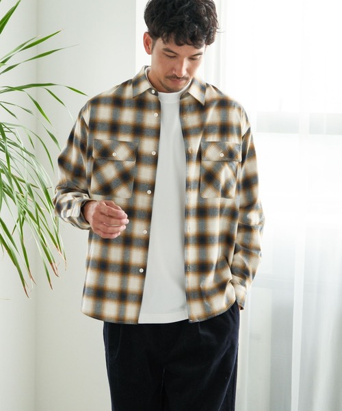 FOUND GOOD（ファウンドグッド）の「アソート柄ネルシャツ（シャツ/ブラウス・メンズ・ベージュ/ブラック/ホワイト系1/ネイビー・L/M/S/XL）」の16枚目の写真