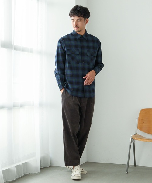 FOUND GOOD（ファウンドグッド）の「アソート柄ネルシャツ（シャツ/ブラウス・メンズ・ベージュ/ブラック/ホワイト系1/ネイビー・L/M/S/XL）」の18枚目の写真