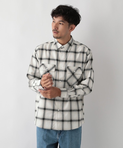 FOUND GOOD（ファウンドグッド）の「アソート柄ネルシャツ（シャツ/ブラウス・メンズ・ベージュ/ブラック/ホワイト系1/ネイビー・L/M/S/XL）」の22枚目の写真