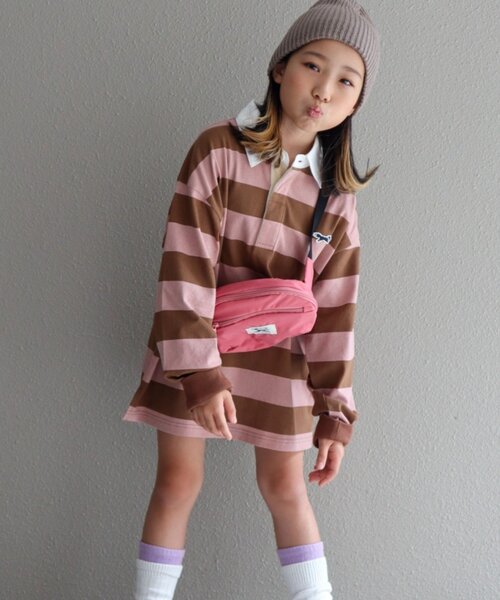 PENNEYS(ぺニーズ)の「【KIDS】【FOX×TYPY】《ジュニアサイズあり》ボーダーラガーシャツ(Tシャツ/カットソー・キッズ・グリーン/サックスブルー/ピンク/ネイビー/チャコールグレー・110/130/150)」の5枚目の写真