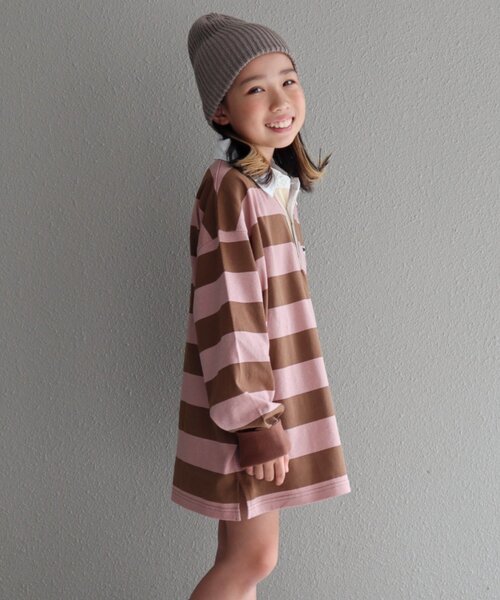 PENNEYS(ぺニーズ)の「【KIDS】【FOX×TYPY】《ジュニアサイズあり》ボーダーラガーシャツ(Tシャツ/カットソー・キッズ・グリーン/サックスブルー/ピンク/ネイビー/チャコールグレー・110/130/150)」の19枚目の写真