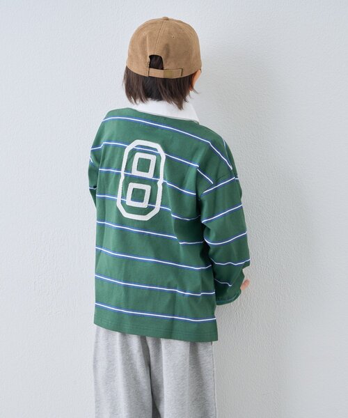 PENNEYS(ぺニーズ)の「【KIDS】【FOX×TYPY】《ジュニアサイズあり》ボーダーラガーシャツ(Tシャツ/カットソー・キッズ・グリーン/サックスブルー/ピンク/ネイビー/チャコールグレー・110/130/150)」の22枚目の写真