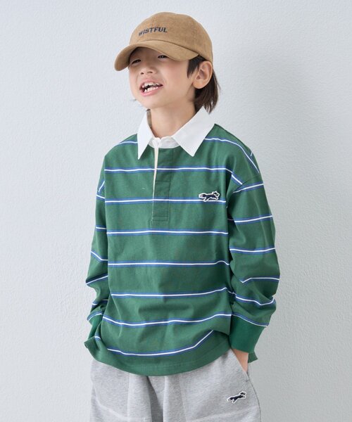 PENNEYS(ぺニーズ)の「【KIDS】【FOX×TYPY】《ジュニアサイズあり》ボーダーラガーシャツ(Tシャツ/カットソー・キッズ・グリーン/サックスブルー/ピンク/ネイビー/チャコールグレー・110/130/150)」の13枚目の写真