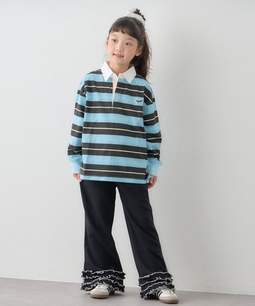 PENNEYS(ぺニーズ)の「【KIDS】【FOX×TYPY】《ジュニアサイズあり》ボーダーラガーシャツ(Tシャツ/カットソー・キッズ・グリーン/サックスブルー/ピンク/ネイビー/チャコールグレー・110/130/150)」の10枚目の写真